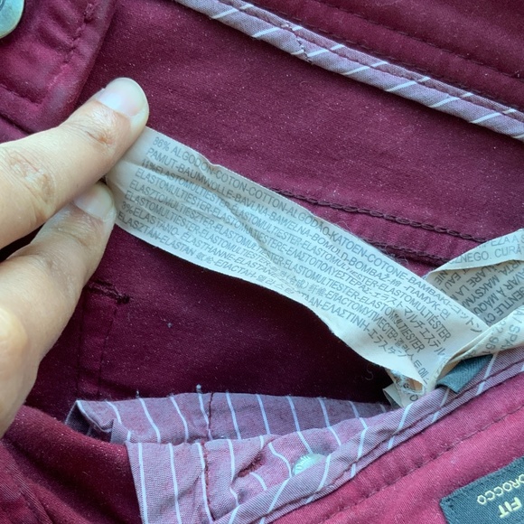 MASSIMO DUTTI Cropped Pants Burgundy Red. Size 6. - Picture 3 of 9